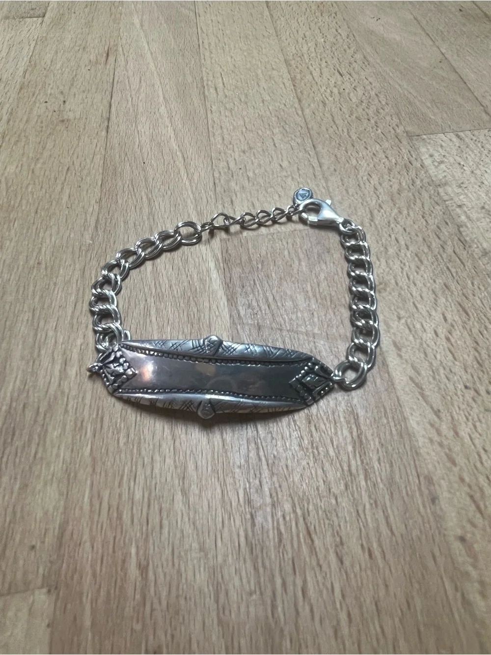 Silpada Silver ID Plate Curb Chain Bracelet